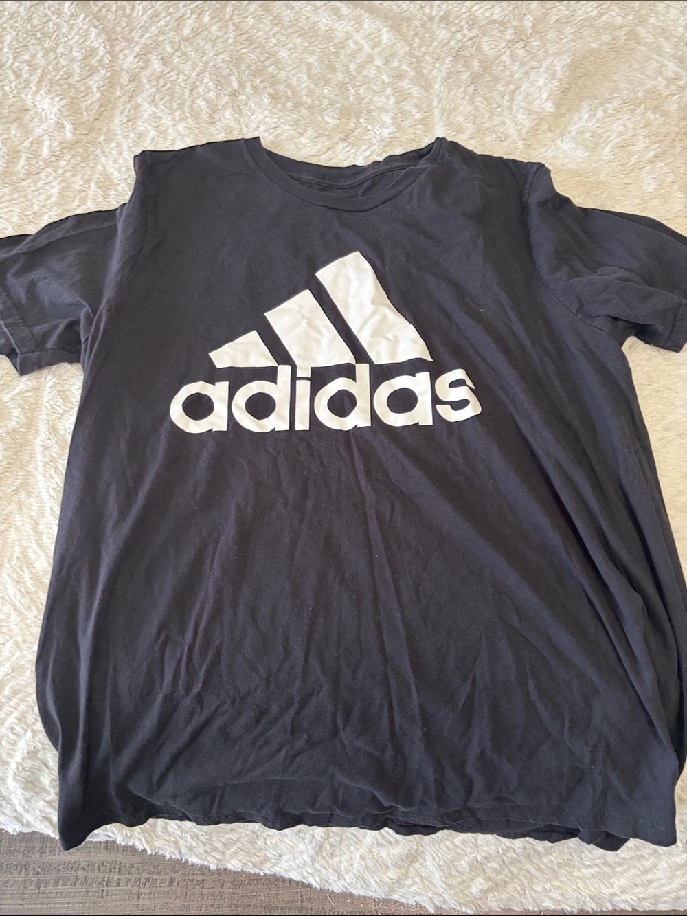 adidas Black T-Shirt with White Trefoil Logo